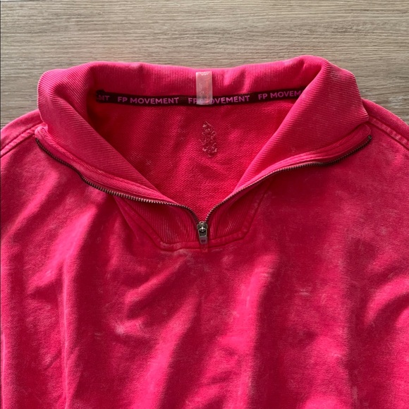 FP MOVEMENT Valley Girl 1/4 Zip Sweatshirt Pullover NWT Punch Crush - Picture 8 of 12
